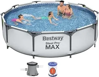 Bestway Steel Pro Frame Pool Set with Filter Pump, 305 cm x 76 cm Size, Blue