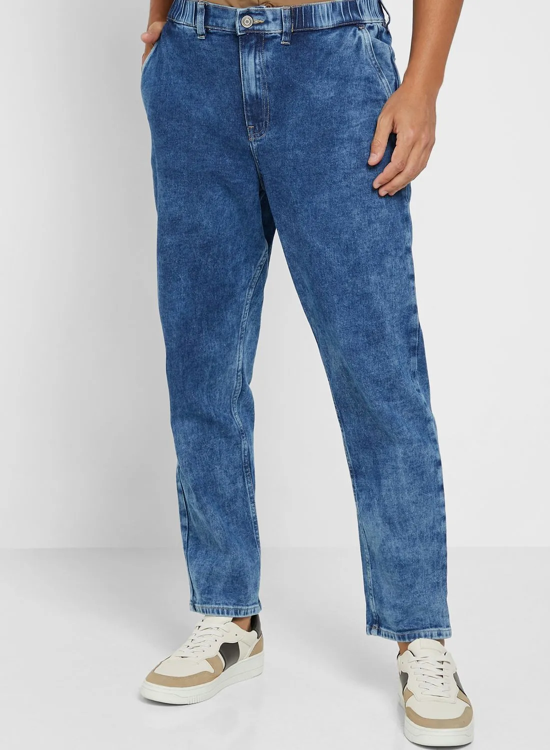 Seventy Five Elasticated Waistband Relaxed Fit Jeans