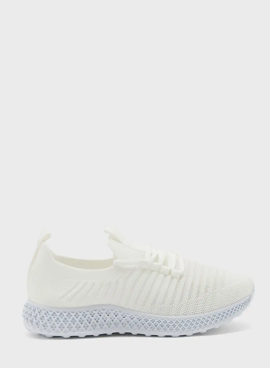 Ginger Striped Knit Lace Up Comfort Sneaker