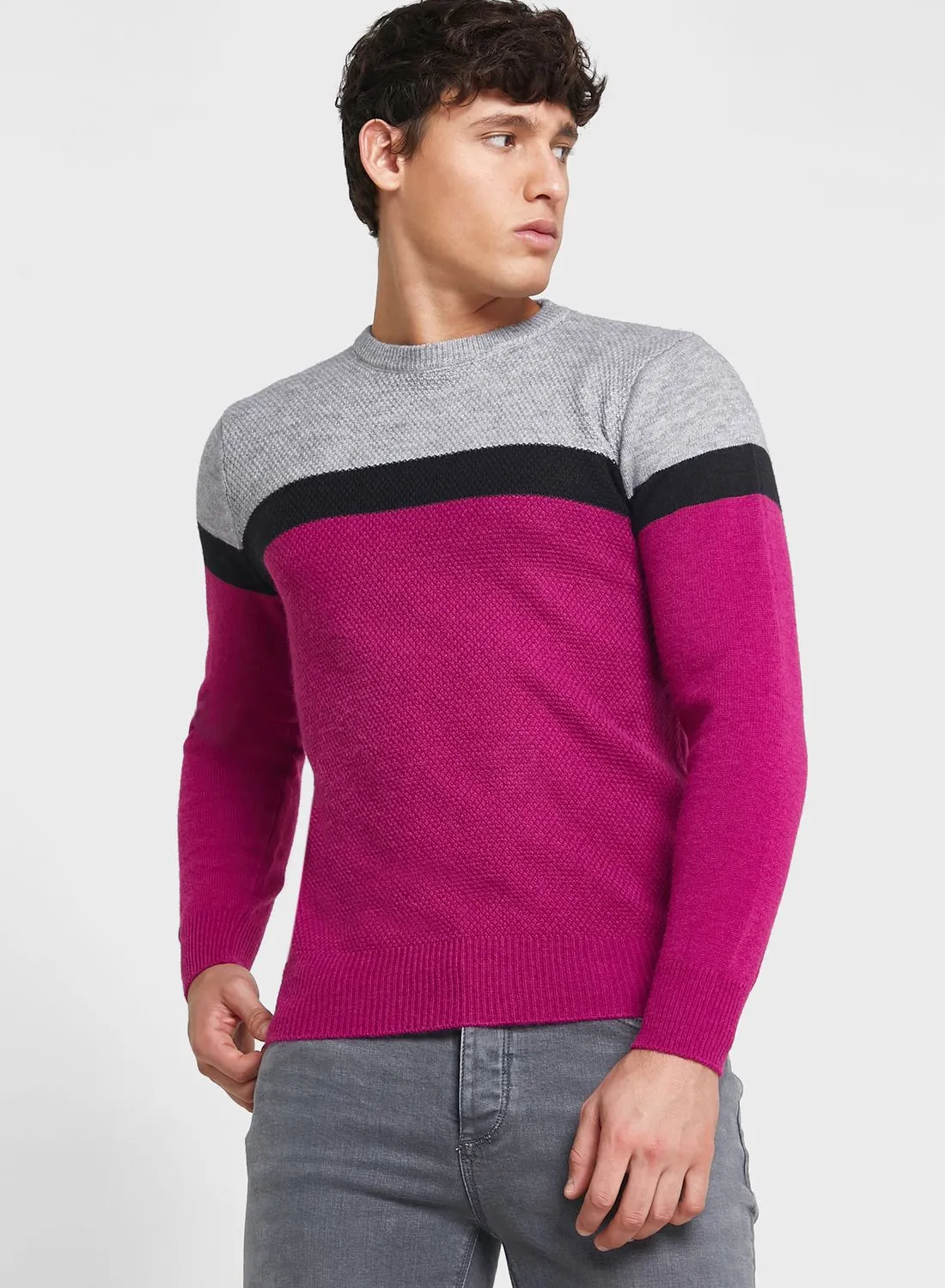 Seventy Five Colourblock Crew Neck Sweater