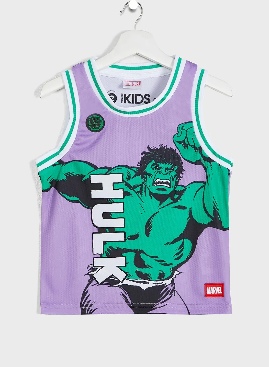 Cotton On Kids Hulk Basketball Tank Vest