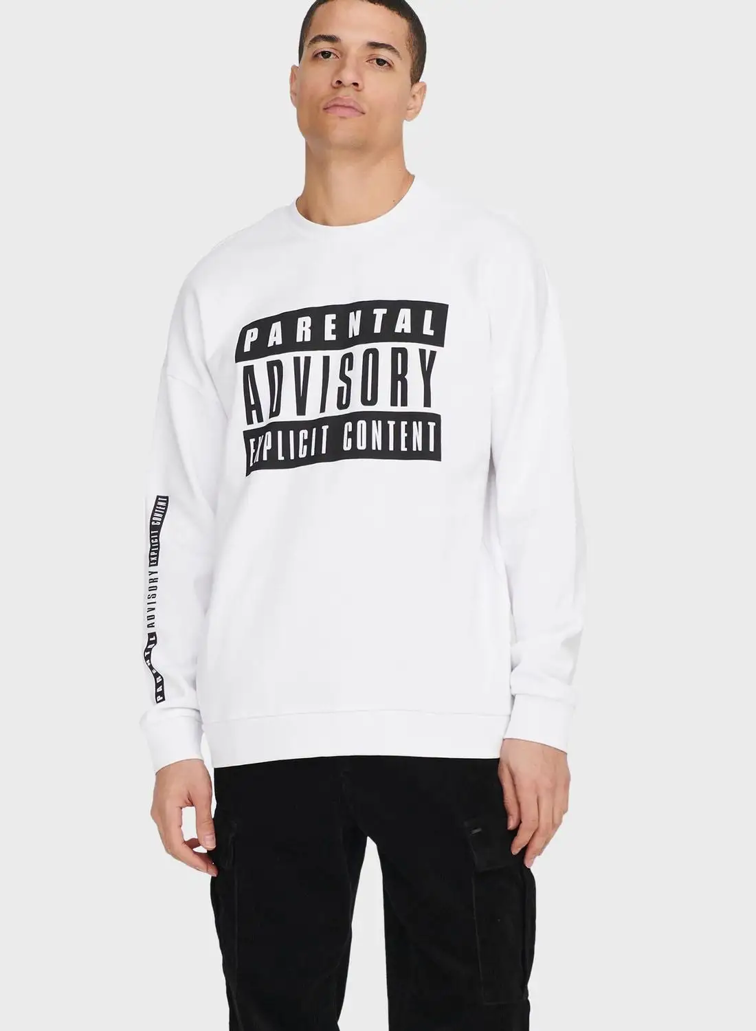 Only & Sons Slogan Relaxed Sweatshirt