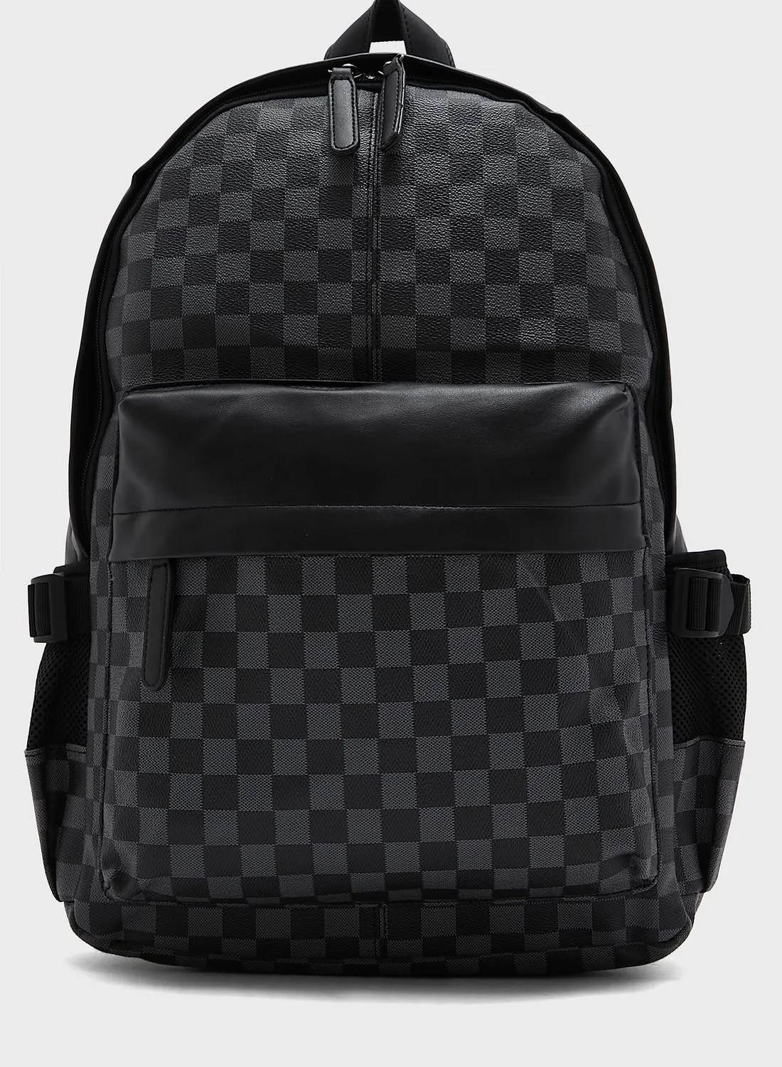 Robert Wood Check Print Backpack With Laptop Sleeve