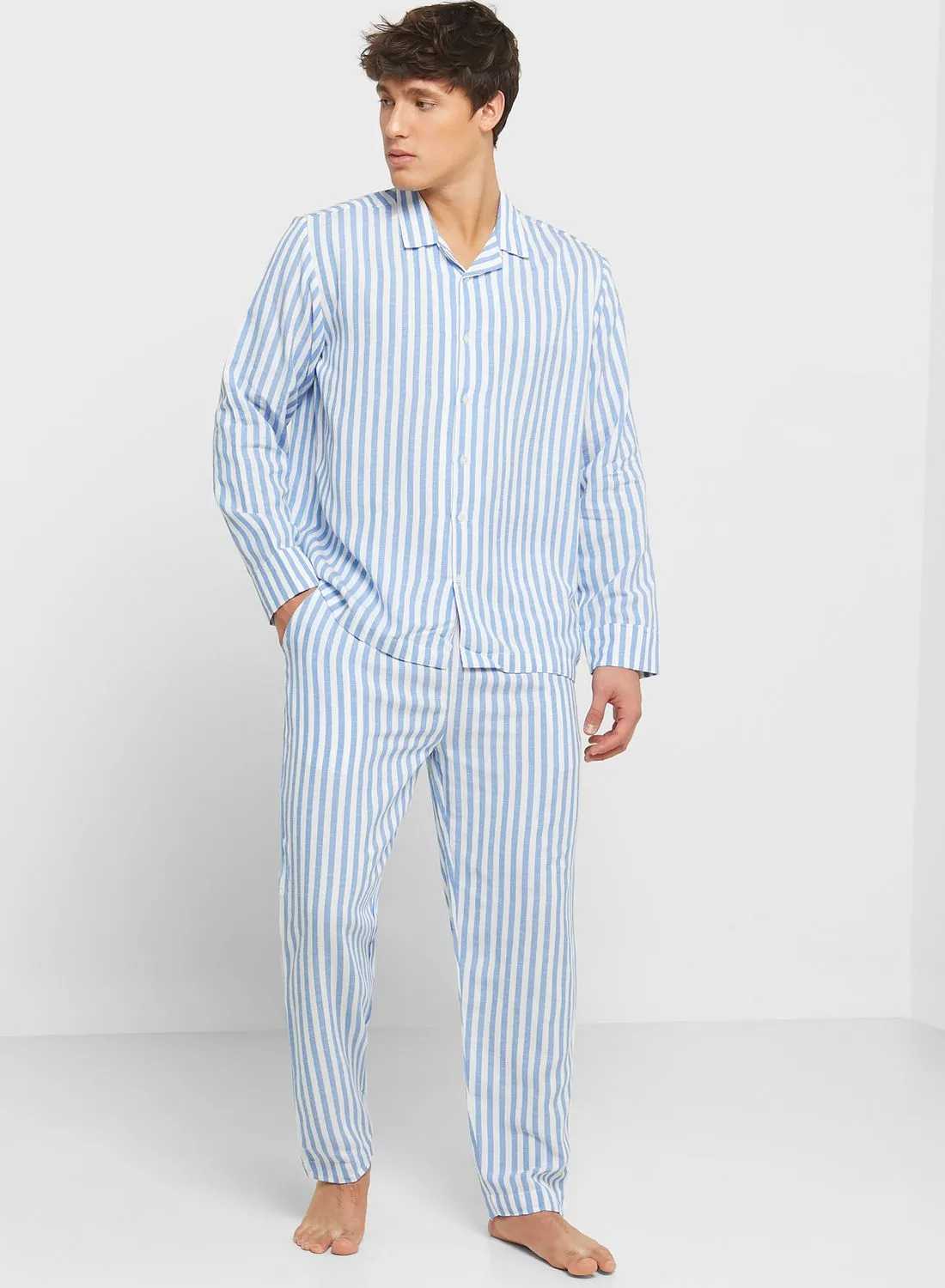 Robert Wood Striped Pyjama Set