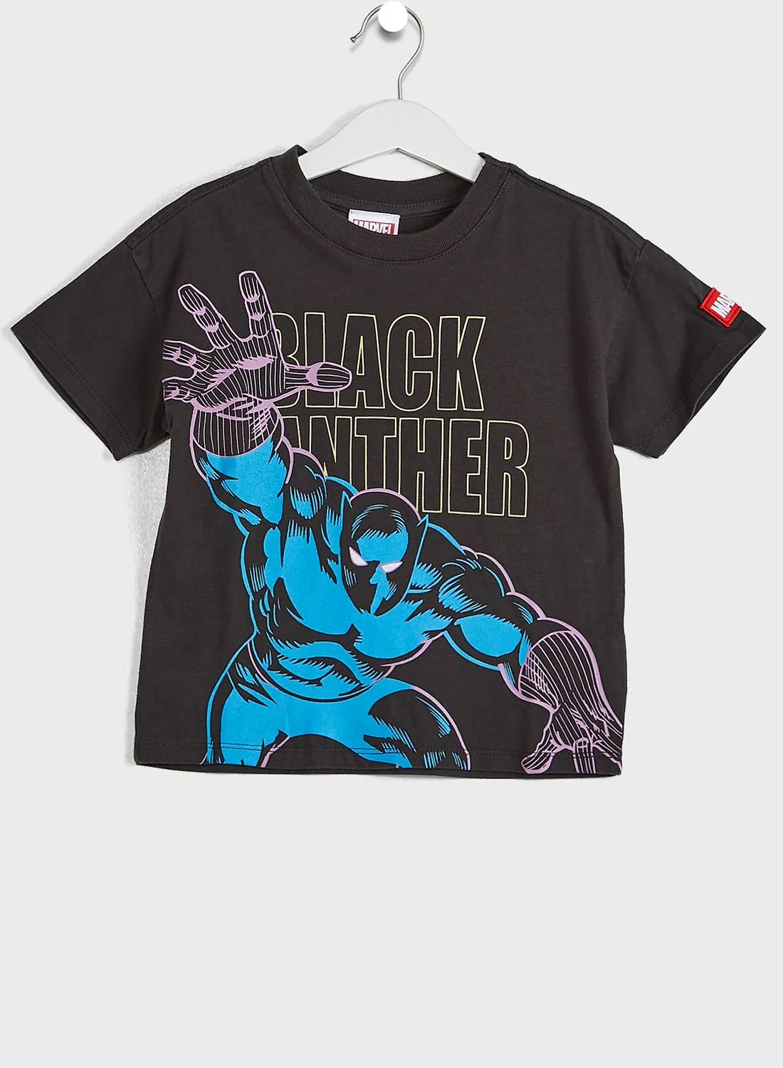 Cotton On Kids Black Panther Crew Neck T-Shirt