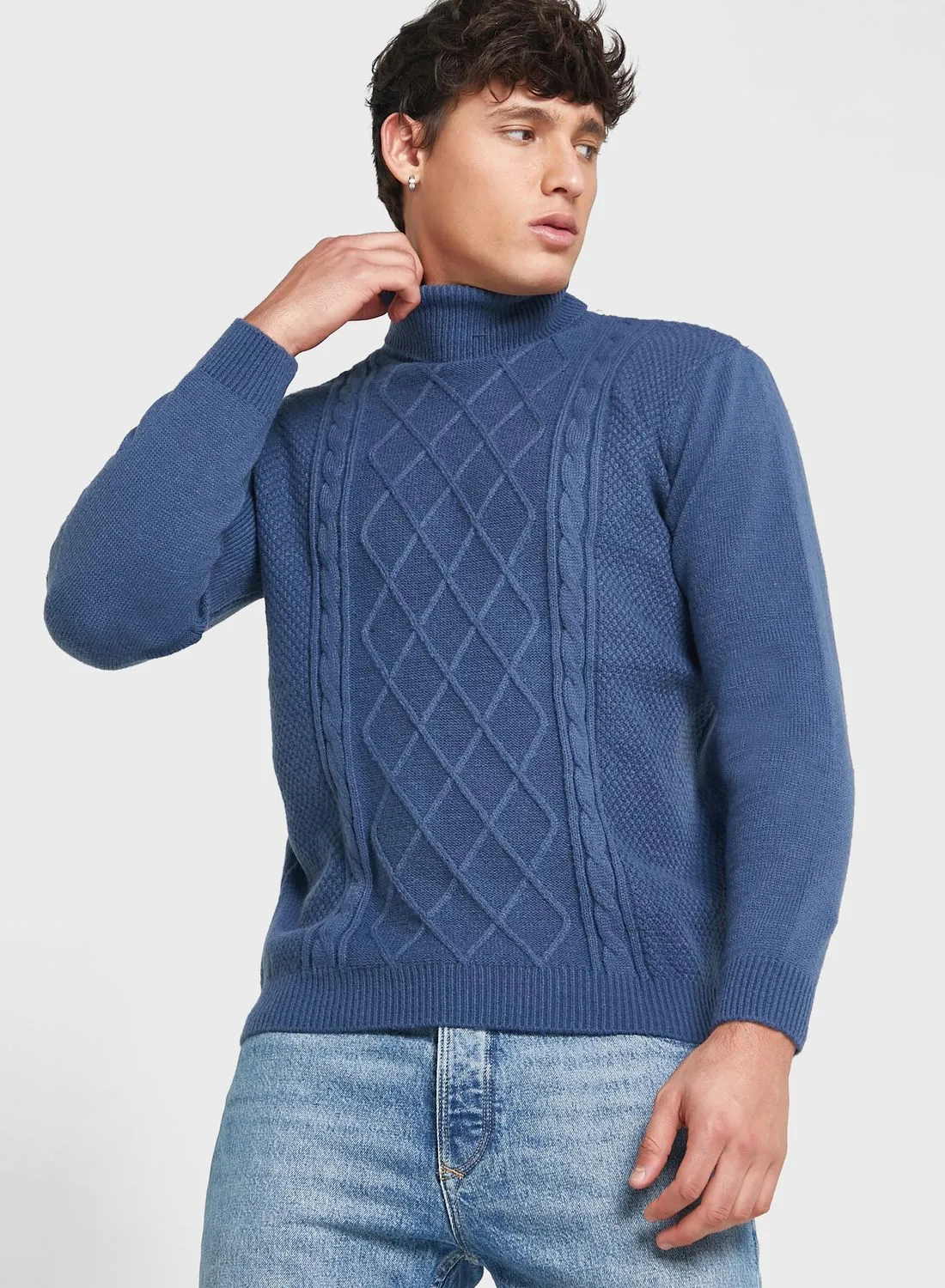 Seventy Five Cable Knit Roll Neck