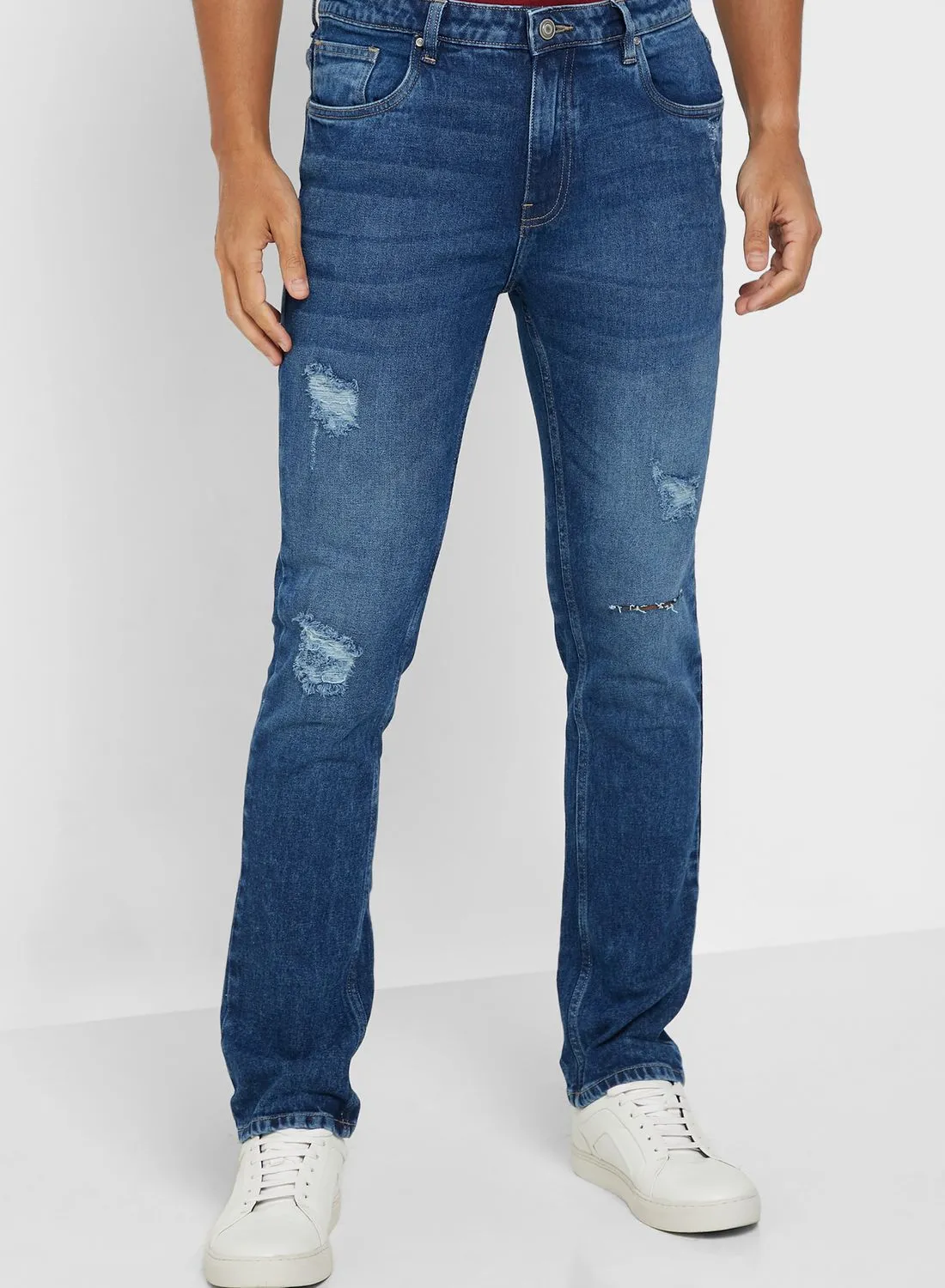 Seventy Five Slim Fit Ripped Jeans