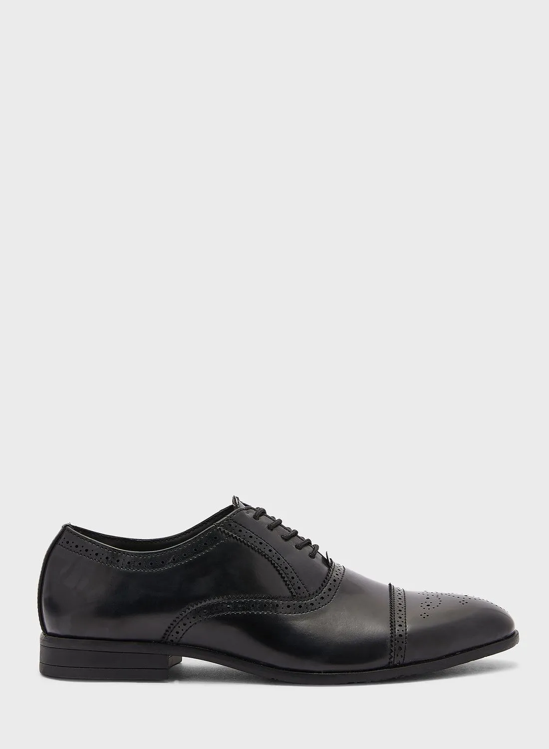 Robert Wood Faux Leather Brogue Oxford Formal Lace Ups