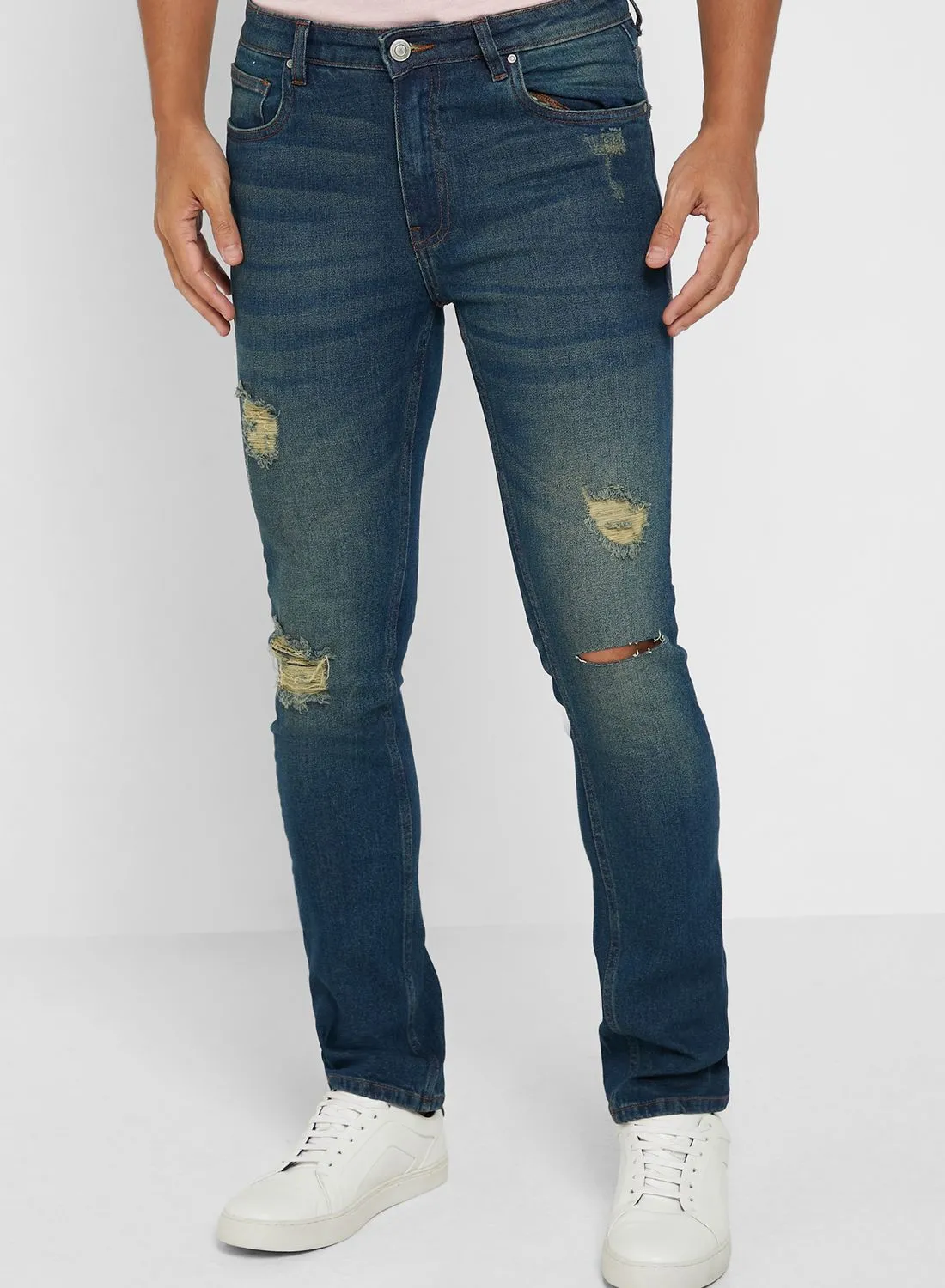 Seventy Five Slim Fit Ripped Jeans