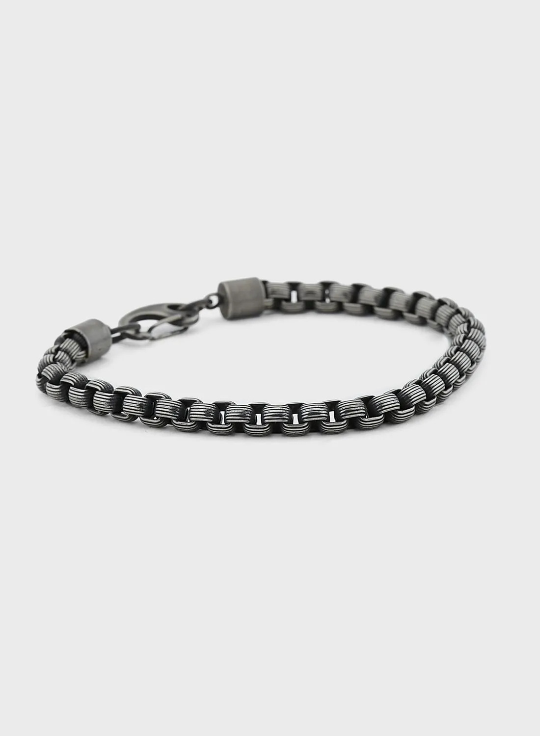 Robert Wood Steel Chain Bracelet In Gift Box
