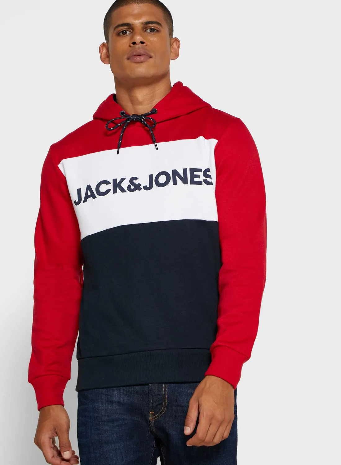 JACK & JONES Color Block Regular Fit Hoodie