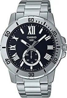 Casio Men Watch Analog Black Dial Stainless Steel Band MTP-VD200B-1BUDF