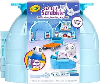 Scribble Scrubbie Pets Arctic Igloo ، علبة تخزين الحيوانات الأليفة ومتغيرة الألوان ، هدية للبنات والأولاد
