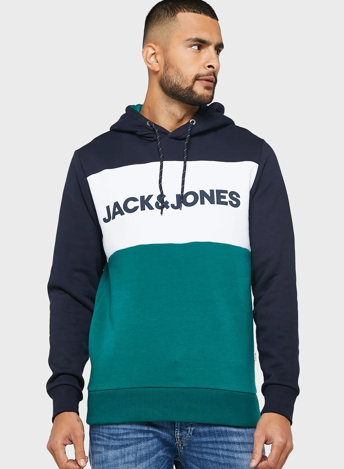 JACK & JONES Colour Block Hoodie