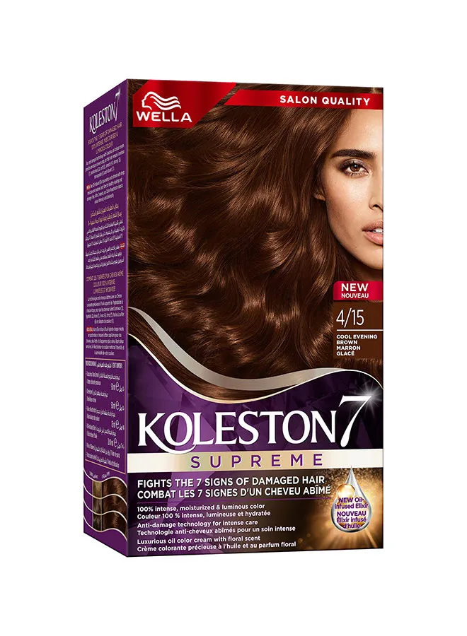WELLA Koleston Supreme Hair Color 4/15 Cool Evening Brown