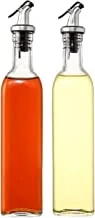 ECVV Olive Oil Dispenser Bottle for Kitchen, Cooking Oil and Vinegar Cruet,500ml Clear Glass Oil Bottle, Oil Pourer Spout