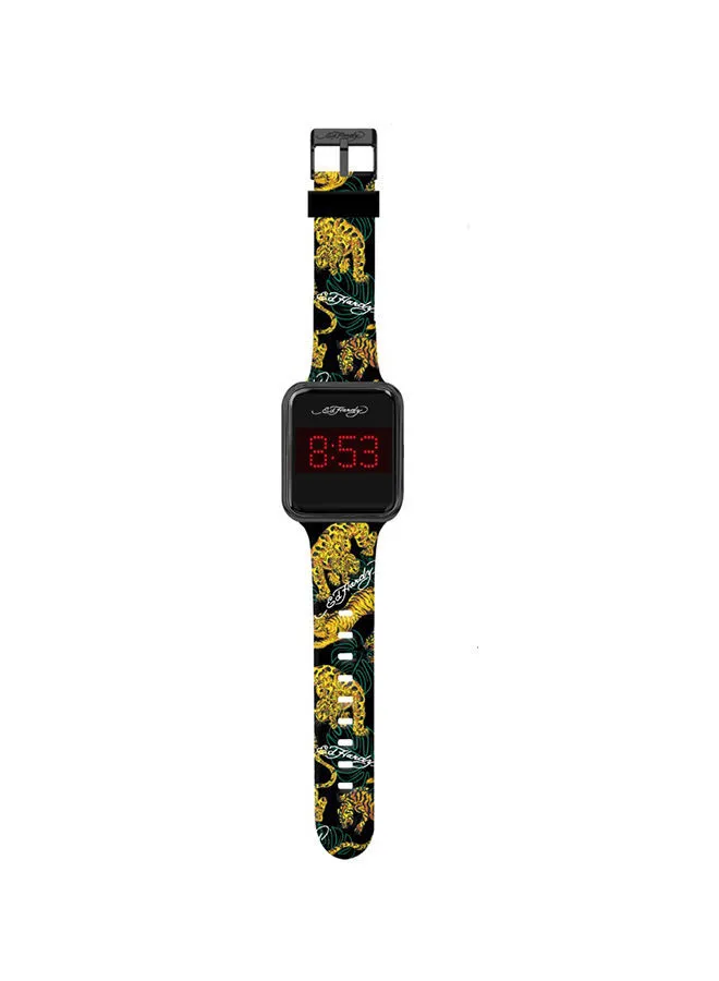 Ed Hardy Men Silicone Digital Wrist Watch 50454B-42-G01