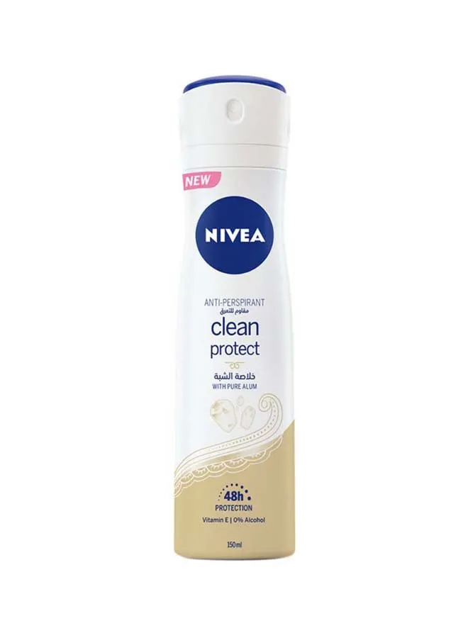 Nivea Clean Protect With Pure Alum Antiperspirant For Women Spray Multicolour 150ml