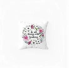 Lowha Pillow, Cover Printed, 40X40 cm - White, Polyester