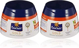 Parachute Gold Natural Shine Hair Styling Cream With Coconut and Almond | Non Sticky Oil Replacement Hair Cream - 140ml (Pack of 2)