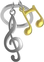Metalmorphose Music Keychain, 3.5 cm x 0.3 cm x 7 cm Size, Shiny Chrome/Gold