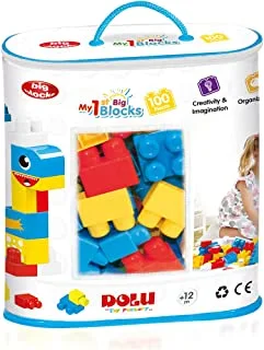 Dolu My First Big Blocks - Pack of 100 - 100-Piece Large Educational Building Blocks Toy Set for Toddlers and Kids