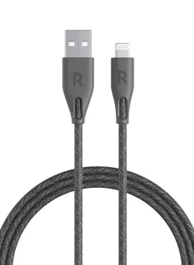RAVPOWER Nylon USB-A إلى Lightning Cable 3M Gray