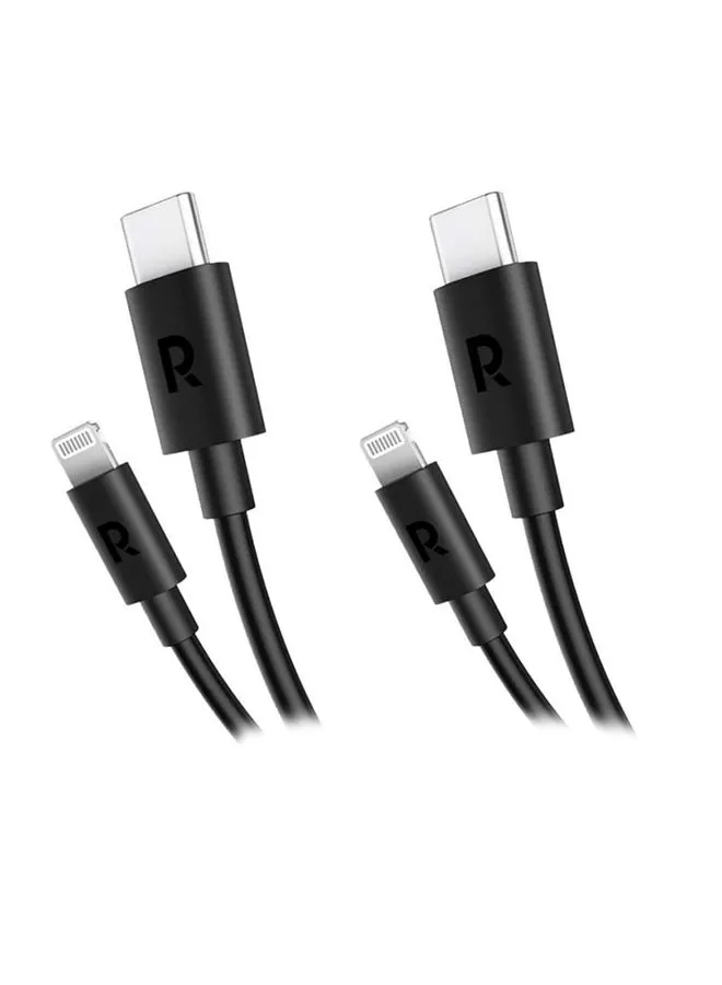RAVPOWER 2-Pack Type-C To Lightning Charging Cable 3M Black