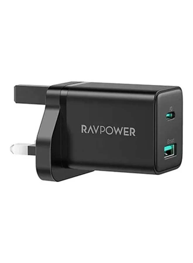 RAVPOWER Wall Charger 1A1C PD 30W Black