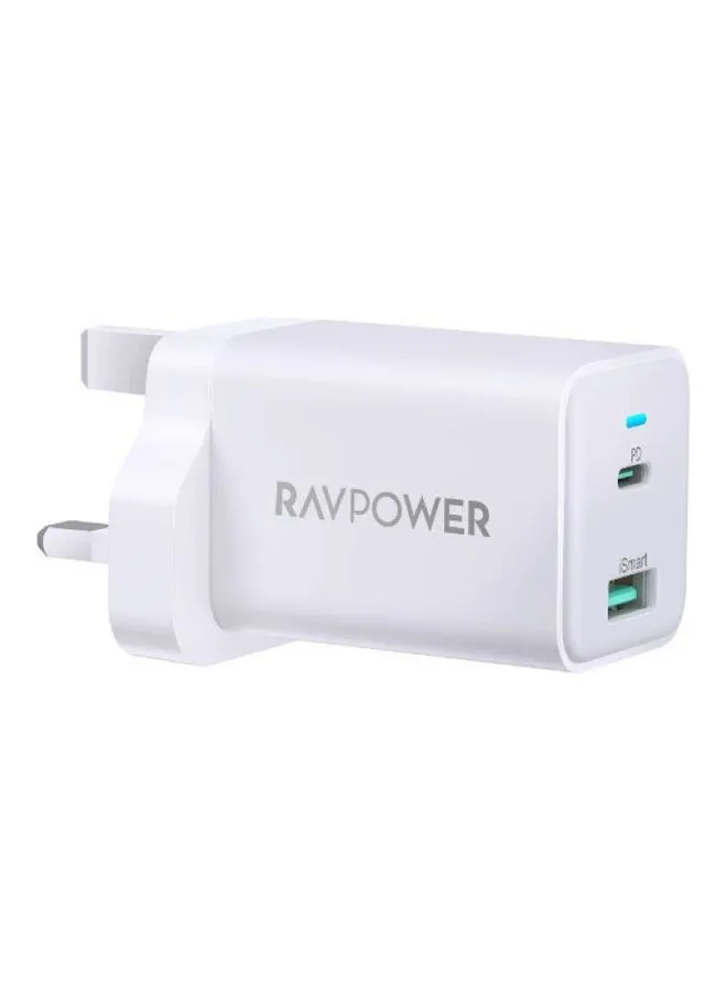 RAVPOWER Wall Charger 1A1C GaN PD 45W White