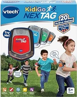 VTech - KidiGo NexTag | تتضمن 4 وحدات ، العب أكثر من 20 لعبة | لعبة داخلية وخارجية ، مدى 120 قدمًا بين الوحدات | جهاز الألعاب الإلكترونية للأولاد والبنات من عمر 5 سنوات فما فوق