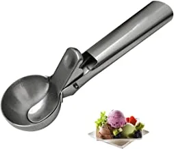 ECVV Solid Stainless Steel Ice Cream Scoop, SourceTon 2 Packs of Stainless steel Ice Cream Spoon with Easy Trigger, Dipper for Fruits, Water Melon Scoop