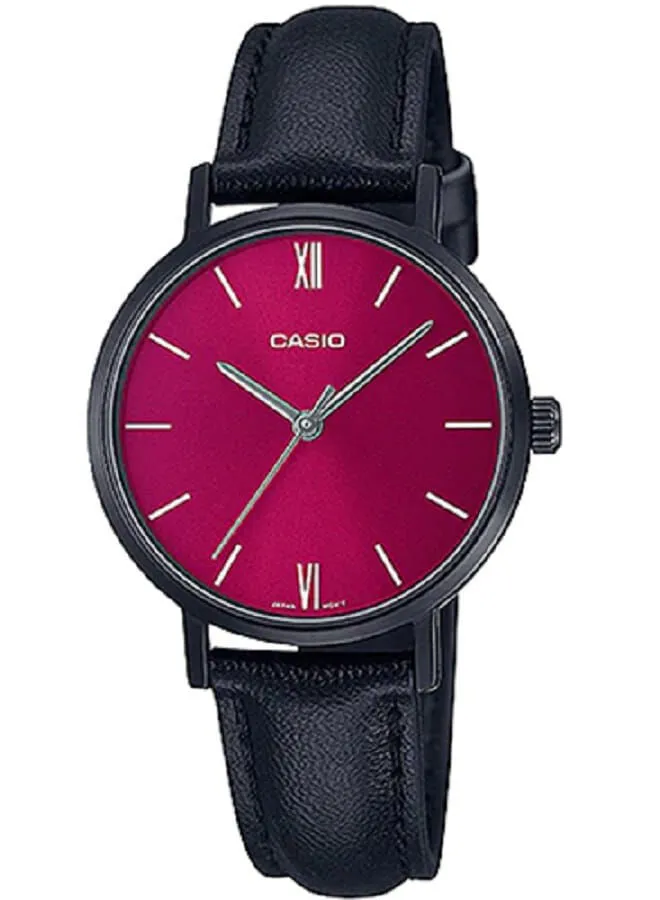 CASIO Leather Analog Wrist Watch LTP-VT02BL-4AUDF