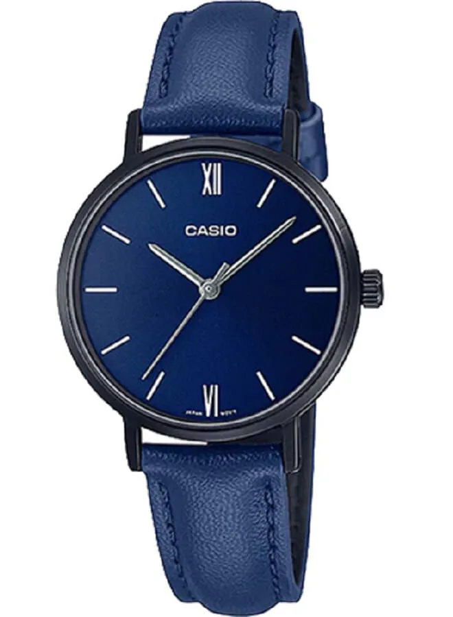 CASIO Leather Analog Wrist Watch LTP-VT02BL-2AUDF
