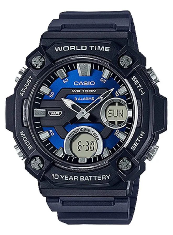 CASIO ساعة يد راتنج أنالوج + رقمية AEQ-120W-2AVDF