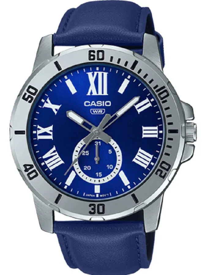 CASIO Leather Analog Wrist Watch MTP-VD200L-2BUDF