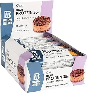Born Winner Protein bar GAIN - CHOCO MOUSSE 12 x 75g HAS 26g OF PROTEIN, MUSCLE GAINER