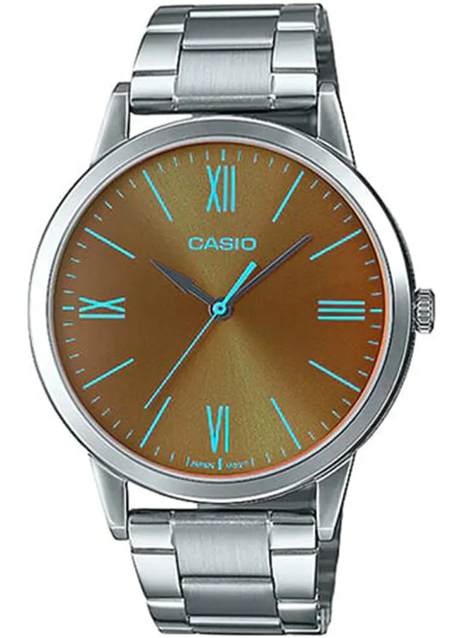 CASIO Men Watch Analog Brown Dial Stainless Steel Band MTP-E600D-1BDF