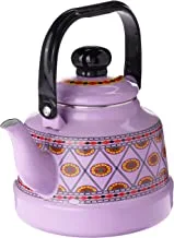 AL RIMAYA Asiri Design Enamel Coated Tea Kettle, 1.7 Liter Capacity, Purple