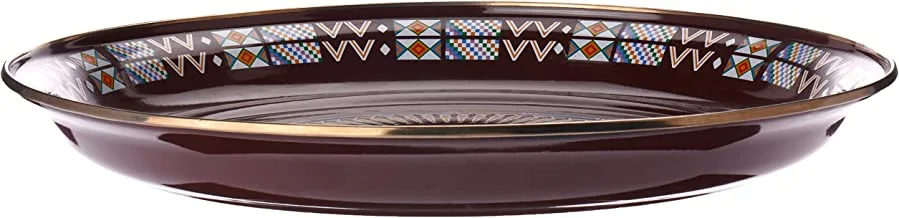 Al Rimaya Enamel Plate, 40 cm Size, Brown