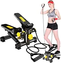 Mini Stepper for Exercises Eazylife Step Machine Stair Twist Stepper Stair Stepper with Resistance Bands and LCD Monitor for Home Gym Office