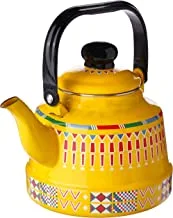 AL RIMAYA 22-3504 Asiri Design Enamel Coated Tea Kettle, 1.7 Liter Capacity, Yellow