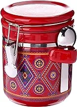Al Rimaya Canister with Spoon, 800 ml Capacity, Red