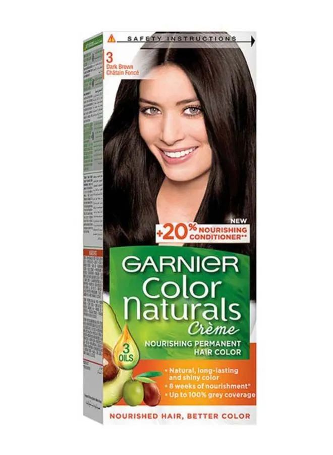 Garnier Color Naturals Permanent Hair Color 3.0 Dark Brown 112ml