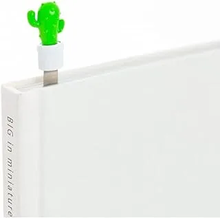 Metalmorphose Zinc Alloy Cactus Design Stationery Bookmark, Green/White/Silver