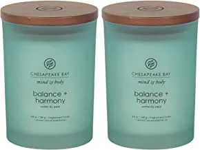 Chesapeake Bay Candle Scented Candles, Balance + Harmony (Water Lily Pear), Medium (2-Pack)