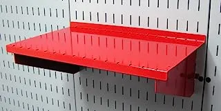 رف حائط Pegboard Shelf 9in Deep Pegboard Shelf من أجل التحكم في الجدار Pegboard ولوحة الأدوات المشقوقة - أحمر