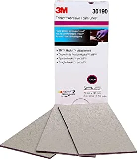 3M Trizact Hookit Foam Sheet, 30190, 2 3/4 in x 5 1/2 in (70 mm x 140 mm), 3000 grade, 5 sheets per pack