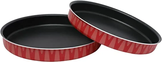 Trust Pro Non Stick Round Tray with 2 Layered Aluminium Coating, 30 cm, Red