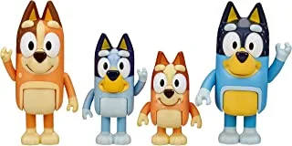 Bluey Family Poseable Figures Pack of 4, 2.5 inch / 3 inch Size, Multicolor